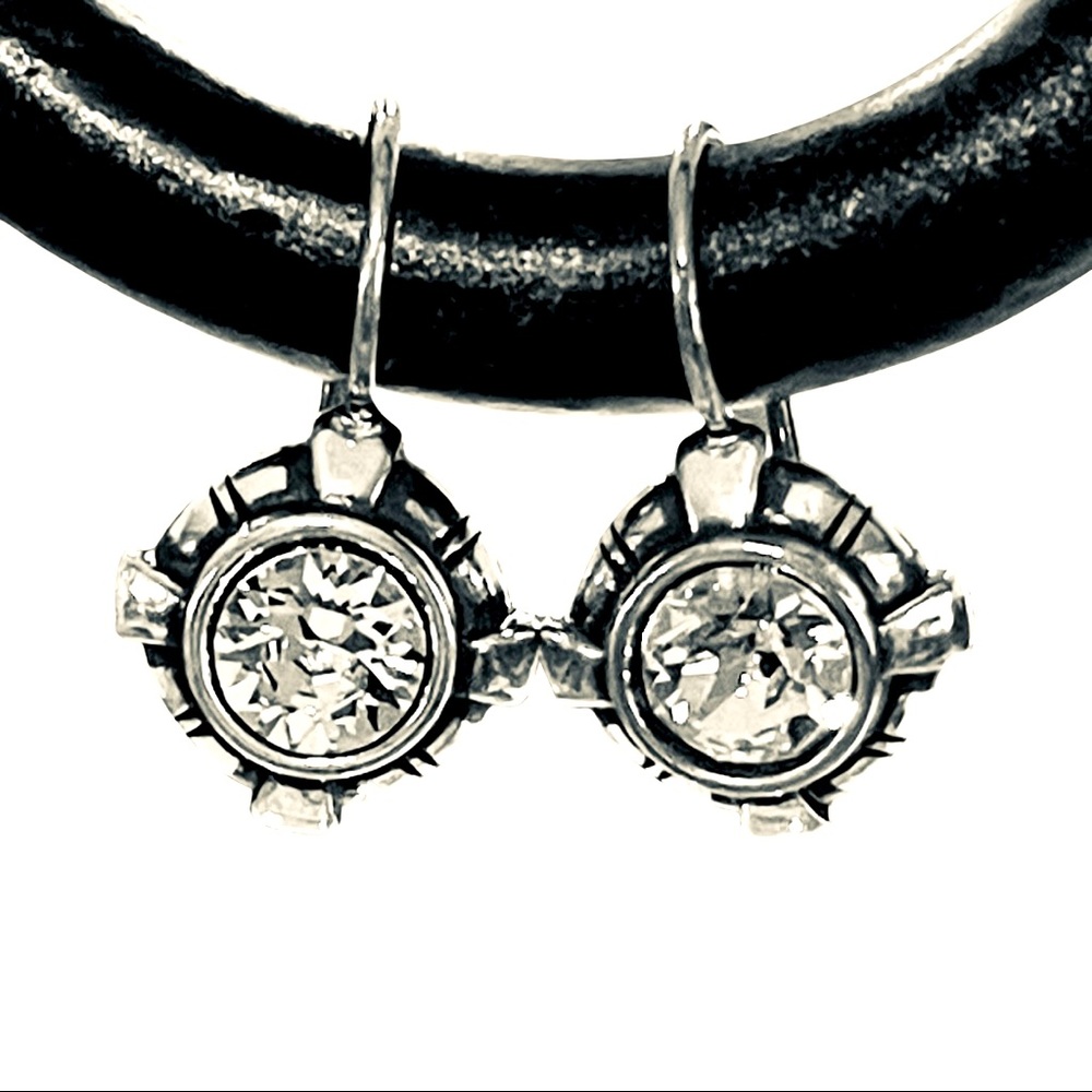 Crystal Dangle French Wire Earrings